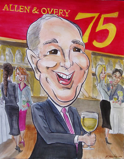 caricature of a guy at a trade show gift caricatures from photos Characatures by Marty