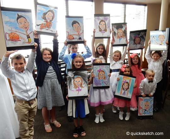 Long Island Caricature artist for communion party caricaturist ny Characatures by Marty