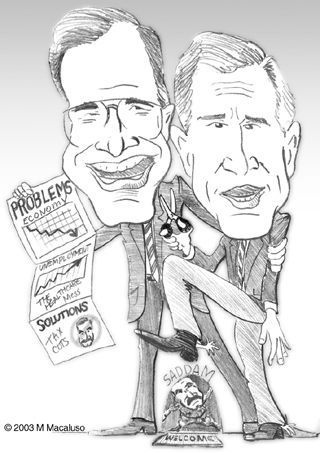 president bush cartoon. Party Cartoon Artists Party