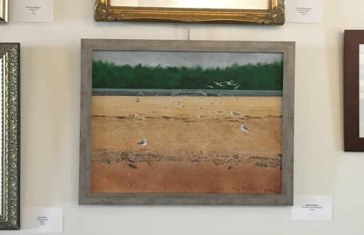 sunken meadow beach scene seagulls acrylic painting