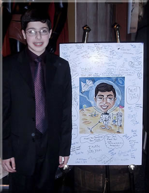 bar mitzvah caricature signinboard sample