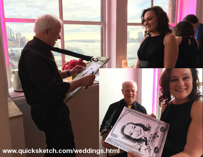 long island wedding caricature artist quick sketch wedding artist cartoon portrait sketch artist for weddings walkaround caricaturist NYC Characatures by Marty