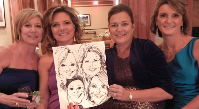 wedding caricatures at a wedding Characatures by Marty