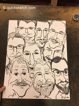 Caricature artist drawing board