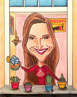 Caricature for NYC travel company employee