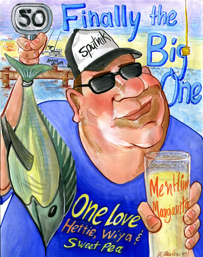 cayman island guy cartoon caricature gift caricatures from photos Characatures by Marty