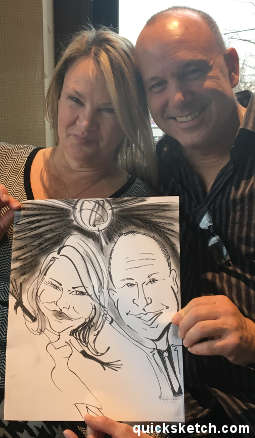 realistic caricatures hand drawn wedding caricatures