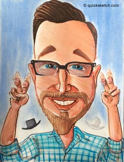 multi media caricature seo guy