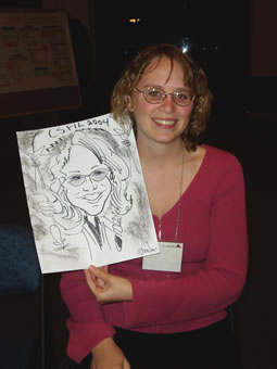 Caricature artist for cold spring harbor lab