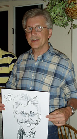 Caricature artist for cold spring harbor lab