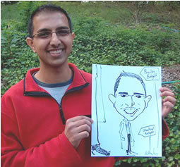 Caricature artist for cold spring harbor lab