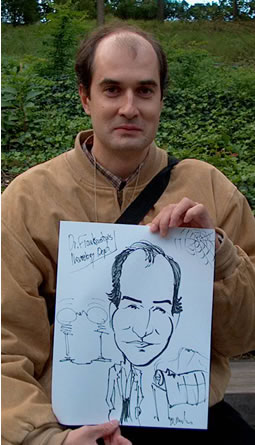 Caricature artist for cold spring harbor lab