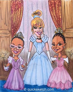Caricatures from photos twin girls 6th birthday