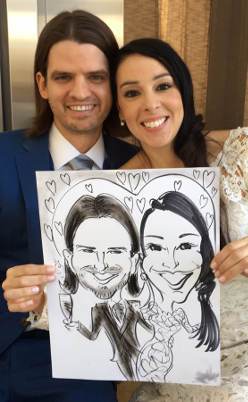 caricature artist for weddings unique wedding entertainment alternative wedding reception entertainment ideas for wedding guests unusual Brooklyn Weddings