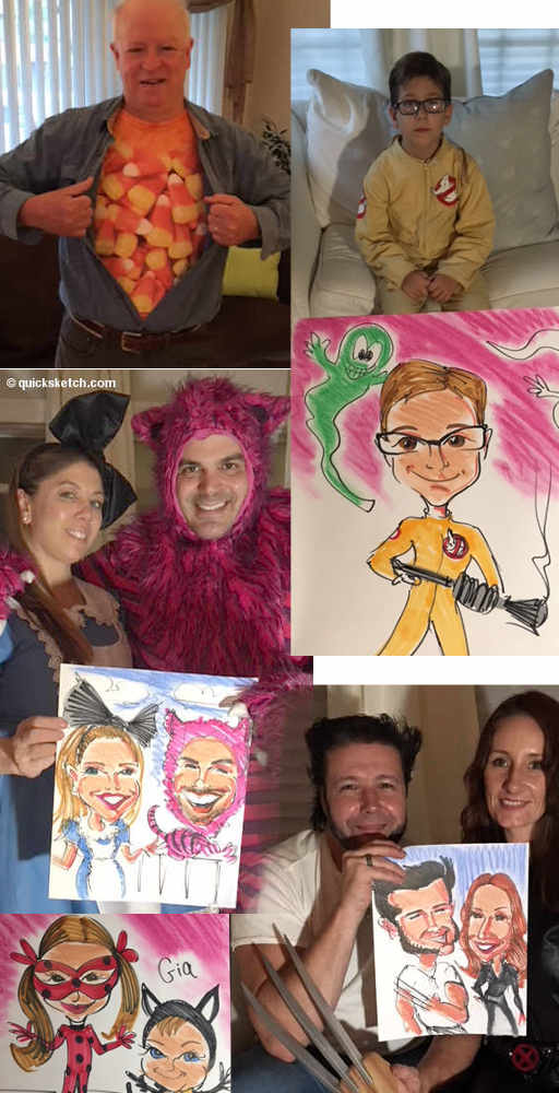 halloween party caricature collection