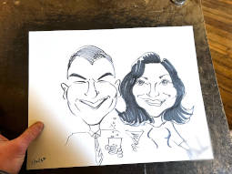 wedding caricature couple