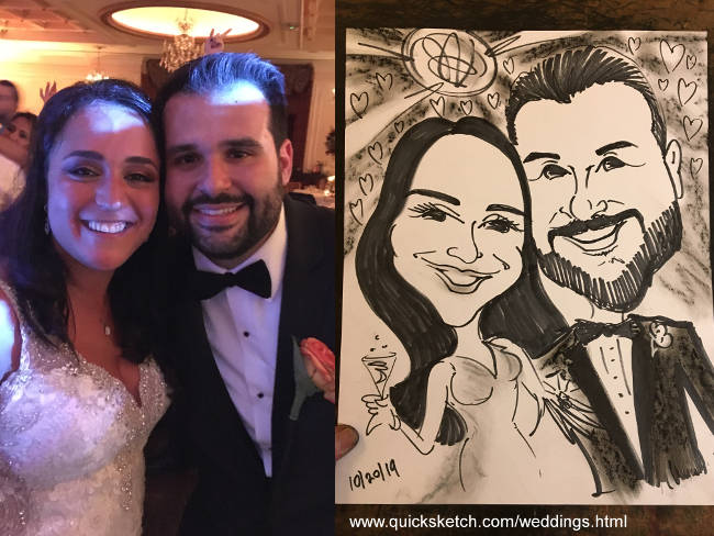 wedding couple  caricatures bride & groom caricature 24 weddingwire reviews caricaturist reviews weddingwire Couples Choice Award 2021 quick sketch wedding artist cartoon portrait sketch artist for weddings Characatures by Marty